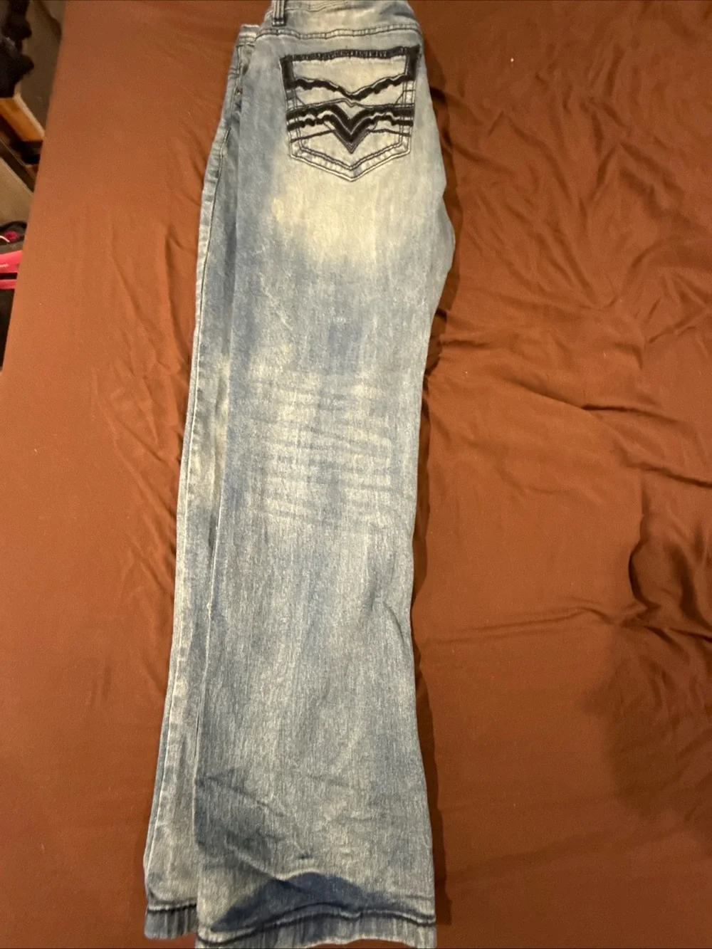 Men's Light Blue Washed Jeans - Classic Straight Fit